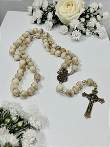 Terço São José Acrílico com dourado envelhecido