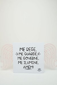 Enfeite de mesa - Oração Anjo da Guarda rosa