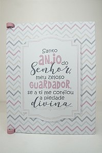 Caixa Porta Retrato com aplique - rosa