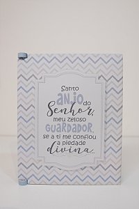 Caixa Porta Retrato com aplique - azul