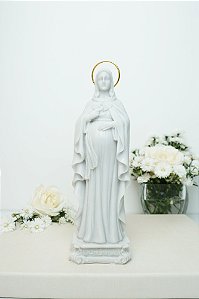Nossa Senhora Grávida - Resina branca 20 cm