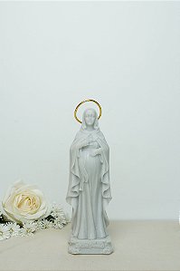 Nossa Senhora Grávida - resina branca 15 cm
