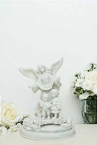 Anjo da Guarda Afeto Resina Branca 16 cm