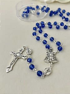 Terço Cristal Azul Nossa Senhora Aparecida