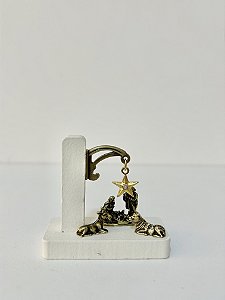 Mini Presépio de Natal madeira branco