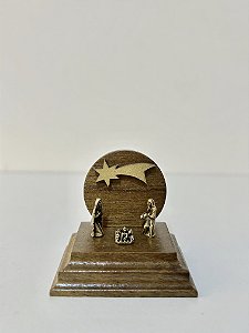 Mini Presépio de Natal oval madeira