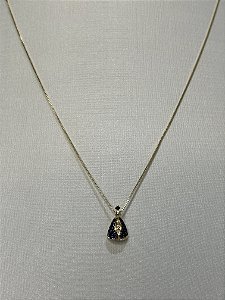 Colar Semijoia Nossa Senhora Aparecida manto azul