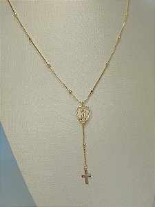 Colar Semijoia de Nossa Senhora Aparecida Coração
