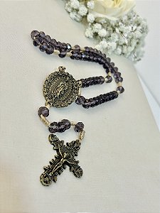 Terço Nossa Senhora Guadalupe Cristal Roxo