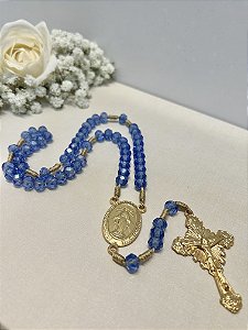 Terço Nossa Senhora das Graças Cristal Azul