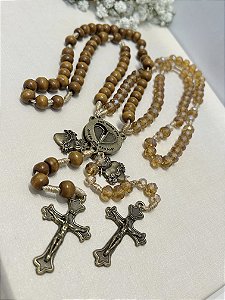 Terço do Casal Cristal e Madeira