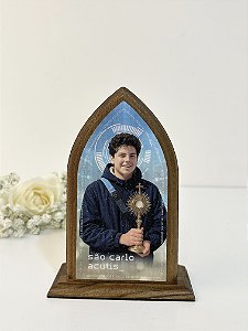 Capelinha Madeira São Carlo Acutis Decorativa