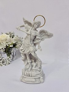 São Miguel 20 cm Resina Branca