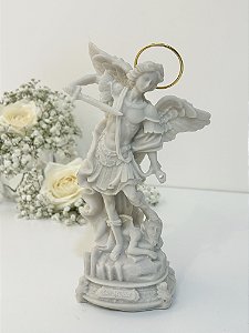 São Miguel 20 cm Resina Branca