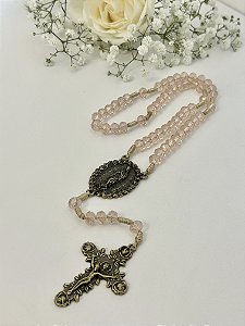 Terço Nossa Senhora de Guadalupe Cristal Rosê