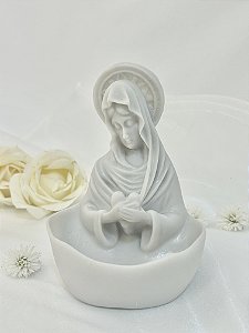 Porta Terço Maria em Resina Branca