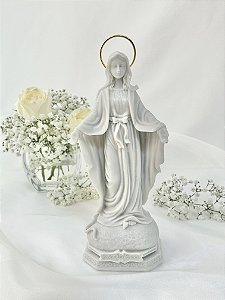Nossa Senhora das Graças Resina Branca 20 cm