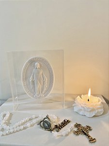 Kit Caixa Acrílica Nossa Senhora das Graças com Terço