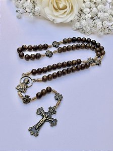 Terço Santa Teresinha Acrílico Marrom
