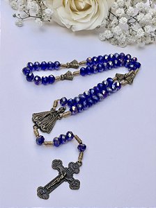 Terço Nossa Senhora Aparecida Cristal azul