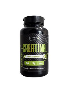Creatina Monohidratada Mastigável Marga Linda – 3g por dose, Tecnologia Importada, Zero Açúcar, Maça Verde – 60 Comprimidos