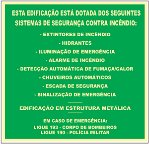 Placa Indicação dos Sistemas na Edificação – M1 A MET