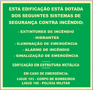 Placa Indicação dos Sistemas na Edificação – M1 B MET