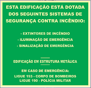 Placa Indicação dos Sistemas na Edificação – M1 D MET