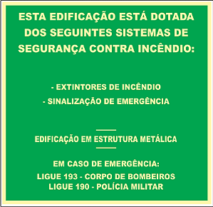 Placa Indicação dos Sistemas na Edificação – M1 E MET