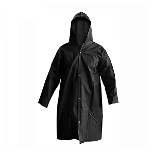 CAPA DE CHUVA PVC PRETA FORRADA - DO P AO XG