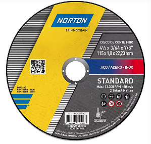DISCO DE CORTE STANDARD 4" - NORTON