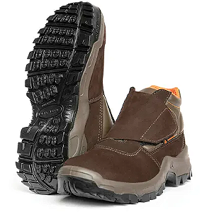 BOTINA NOBUCK CAFE VELCRO DELTAPLUS CA35437