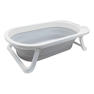 Buba Banheira Dobrável Portátil Silicone e Plástico Cinza
