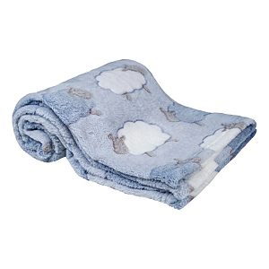 Buba Mantinha Bebê Toque Macio Azul Ovelinhas