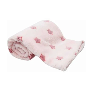 Buba Mantinha Bebê Toque Macio Rosa Estrelinhas