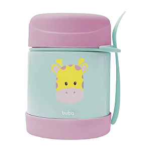 Buba Pote Térmico com Garfinho Animal Fun Girafa