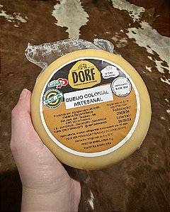 QUEIJO COLONIAL ARTESANAL DORF -  MATURAÇÃO 20 DIAS - PEÇA REDONDA 800G
