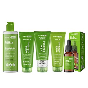 Kit Solução Total Ácido Salicílico Antioleosidade Efeito Secativo