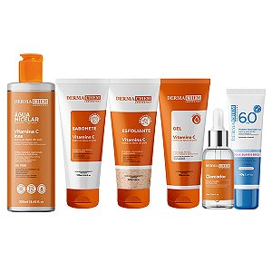 Kit Skincare Vitamina C Clareador Anti-idade Sérum Protetor Facial
