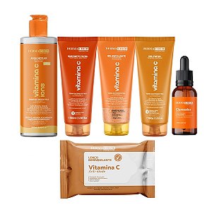 Kit Solução Total Vitamina C Cuidado Facial Com Sérum Completo