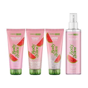 Kit Corporal Completo Body Splash Creme Sabonete e Esfoliante Melancia