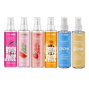 Kit Com 6 Body Splash Corporal Linhas Glow e Juice 200ml Cada