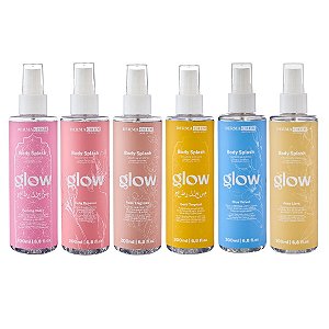 Kit Glow Linha Completa Com 6 Body Splash Corporal 200ml Cada