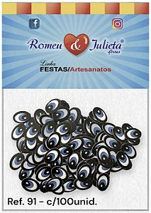 Ref.- 91 - Olho de papel cartão - nº01 c/100 unid. - 10x15mm