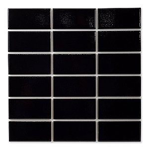 Pastilhas Cerâmicas Black Mate 05X10 cm - Caixa C/ 1,5m²