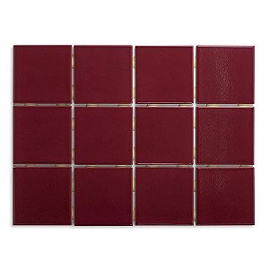 Pastilhas Cerâmicas Guindo 10X10 cm - Caixa C/ 1,95m²