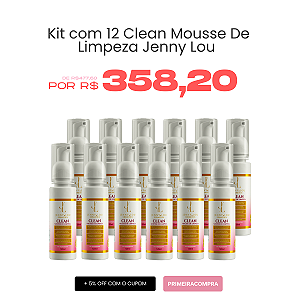 Kit com 12 Clean Mousse De Limpeza Jenny Lou Cosmetics