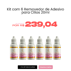 Kit com 6 Removedor de Adesivo para Cílios 20ml