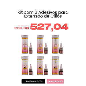 Kit com 6 Adesivos Para Extensão de Cílios Jenny Lou Cosmetics