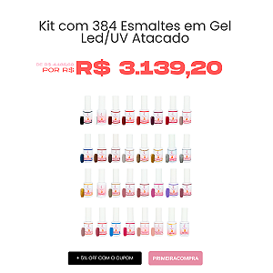 Kit com 384 Esmaltes em Gel Led/UV Atacado Jenny Lou